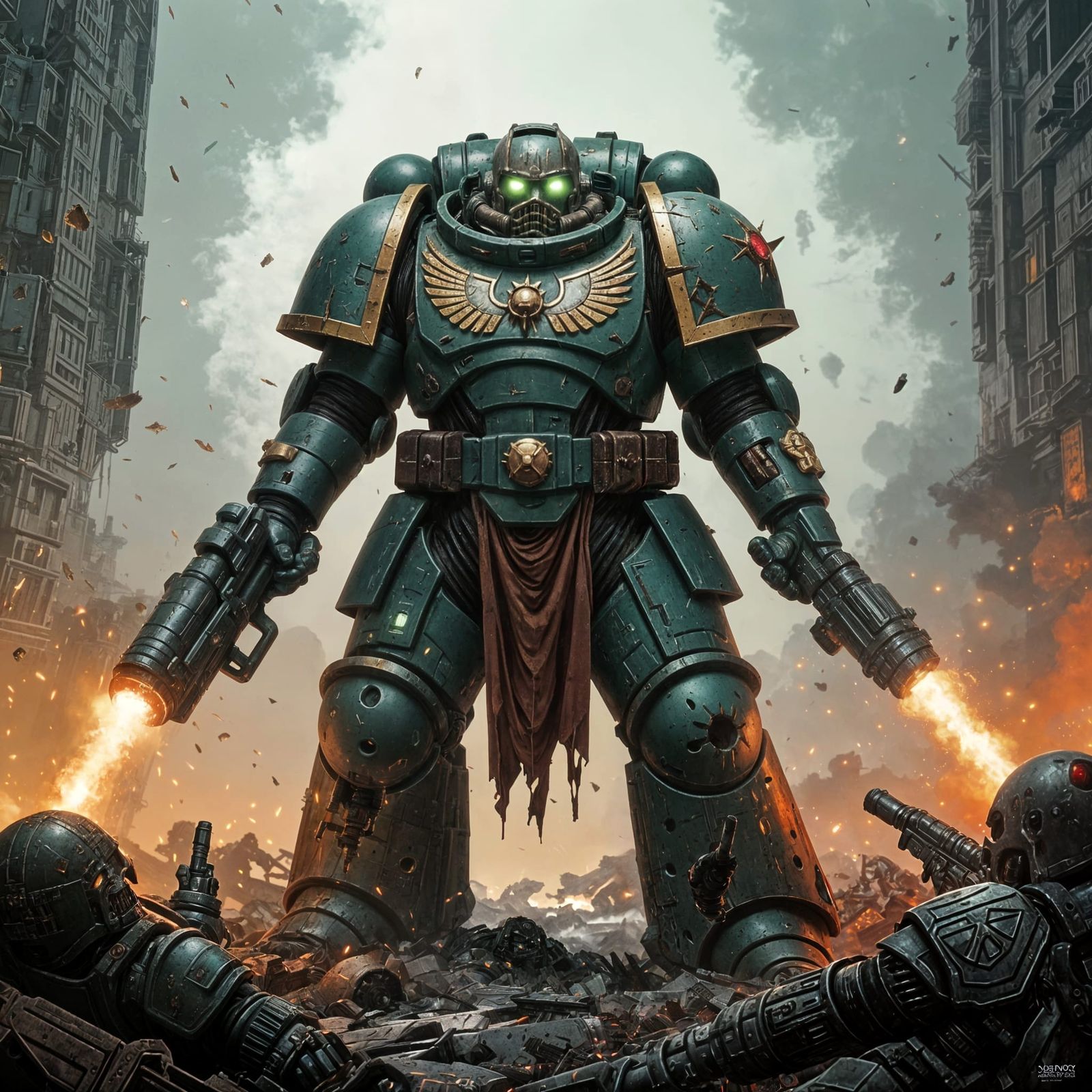 Triumphant Nurgle Space Marine in Ominous Light