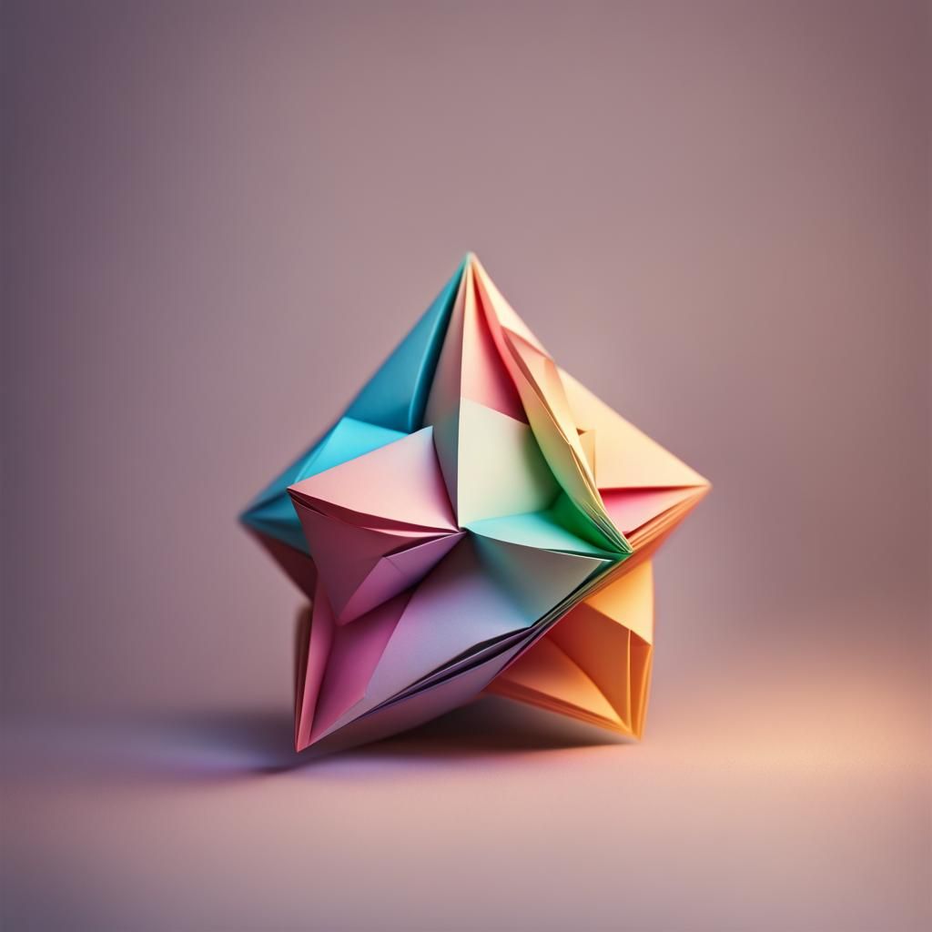 Origami Papercraft Sculpture in Soft Focus