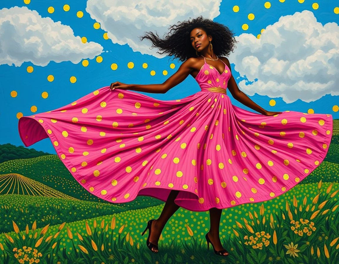 Woman in Polka Dot Dress: Visionary Art