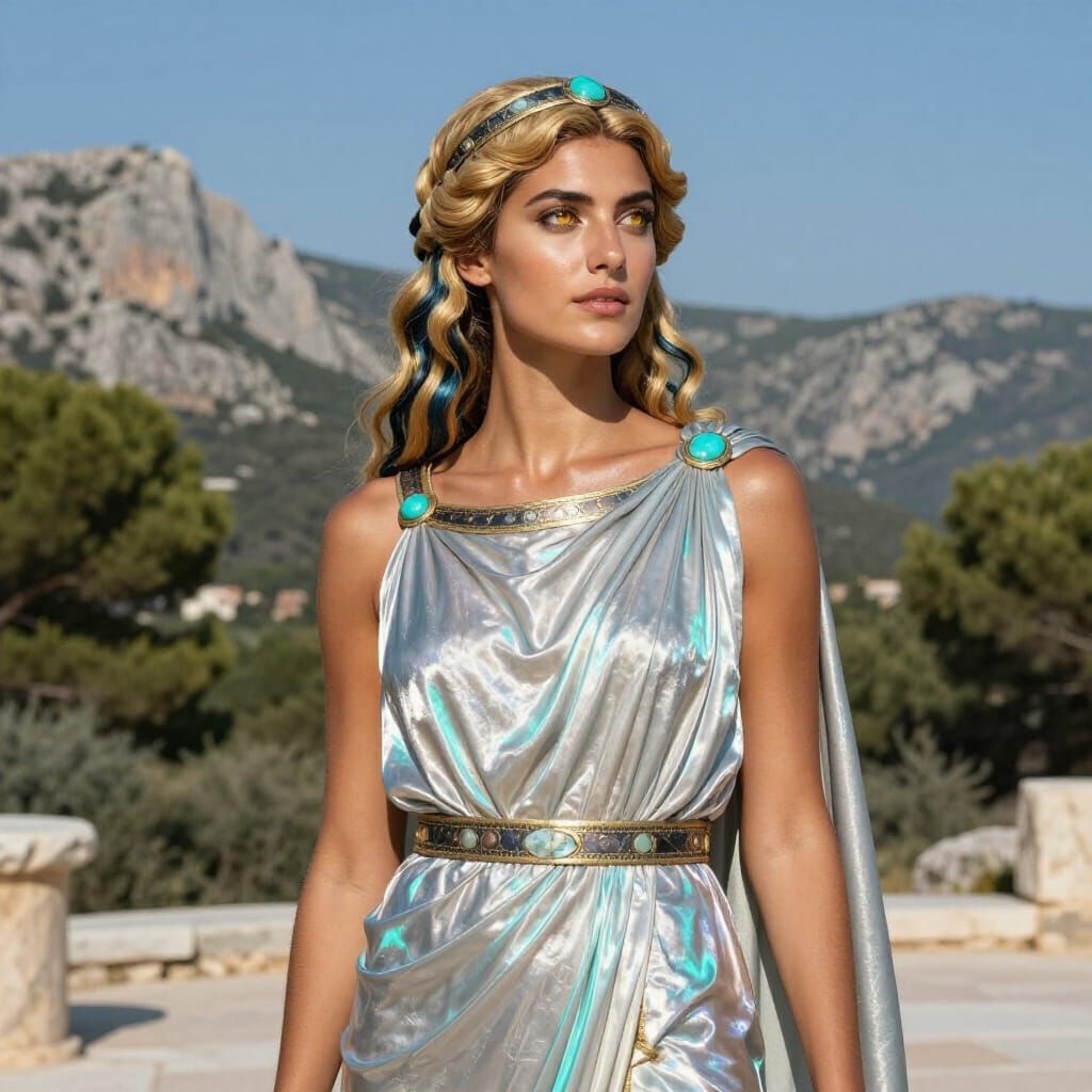 Ancient Arcadian Woman Portrait, Photorealistic Style