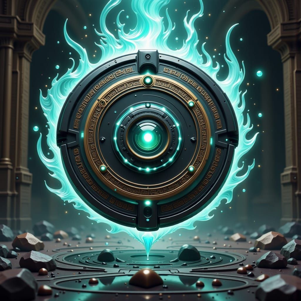 Ornate Roomba of Arcane Power in Gothic Chamber