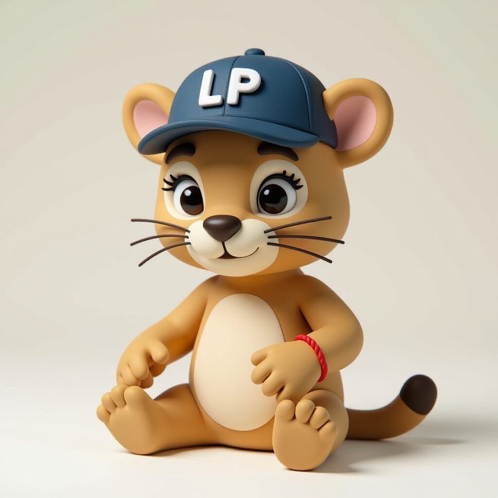 3D Baby Cougar Character Design in Pocoyó Style