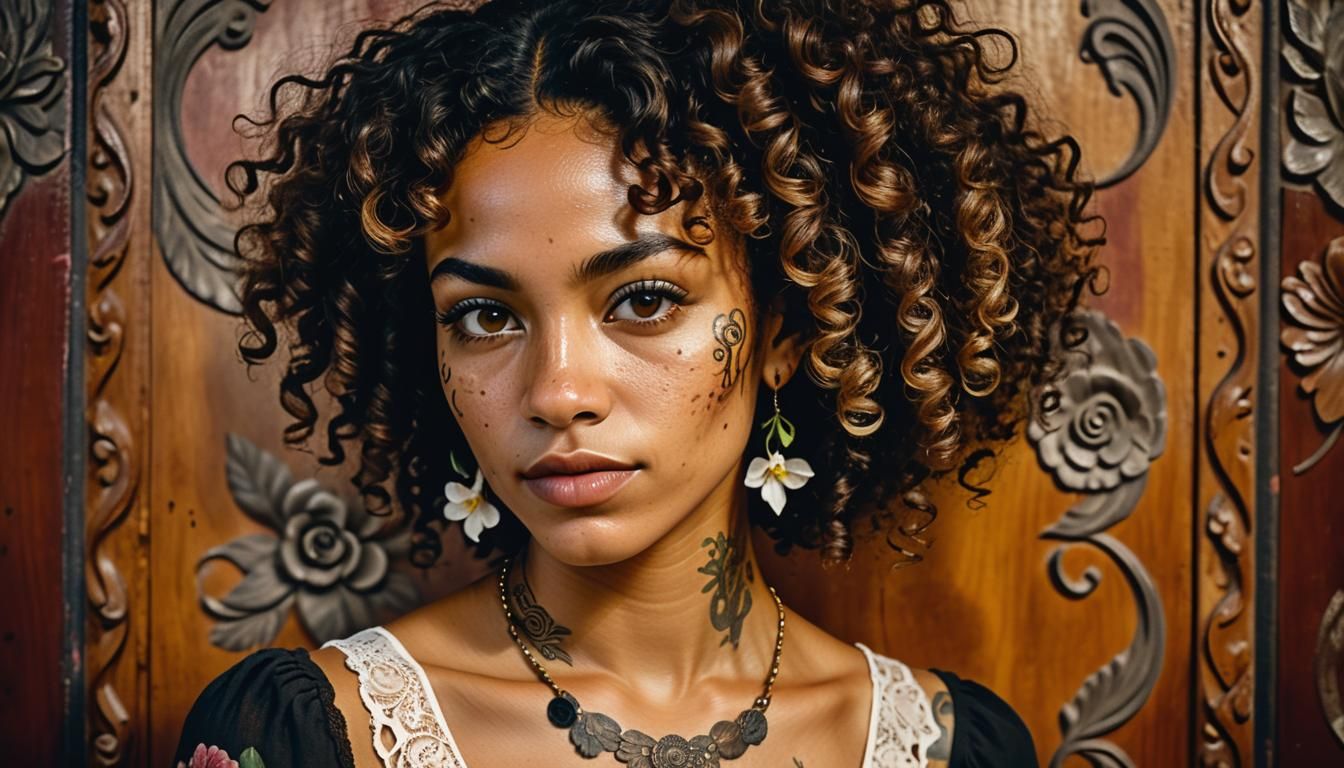 Elegant Portrait of a Colombian Woman: 70s Style