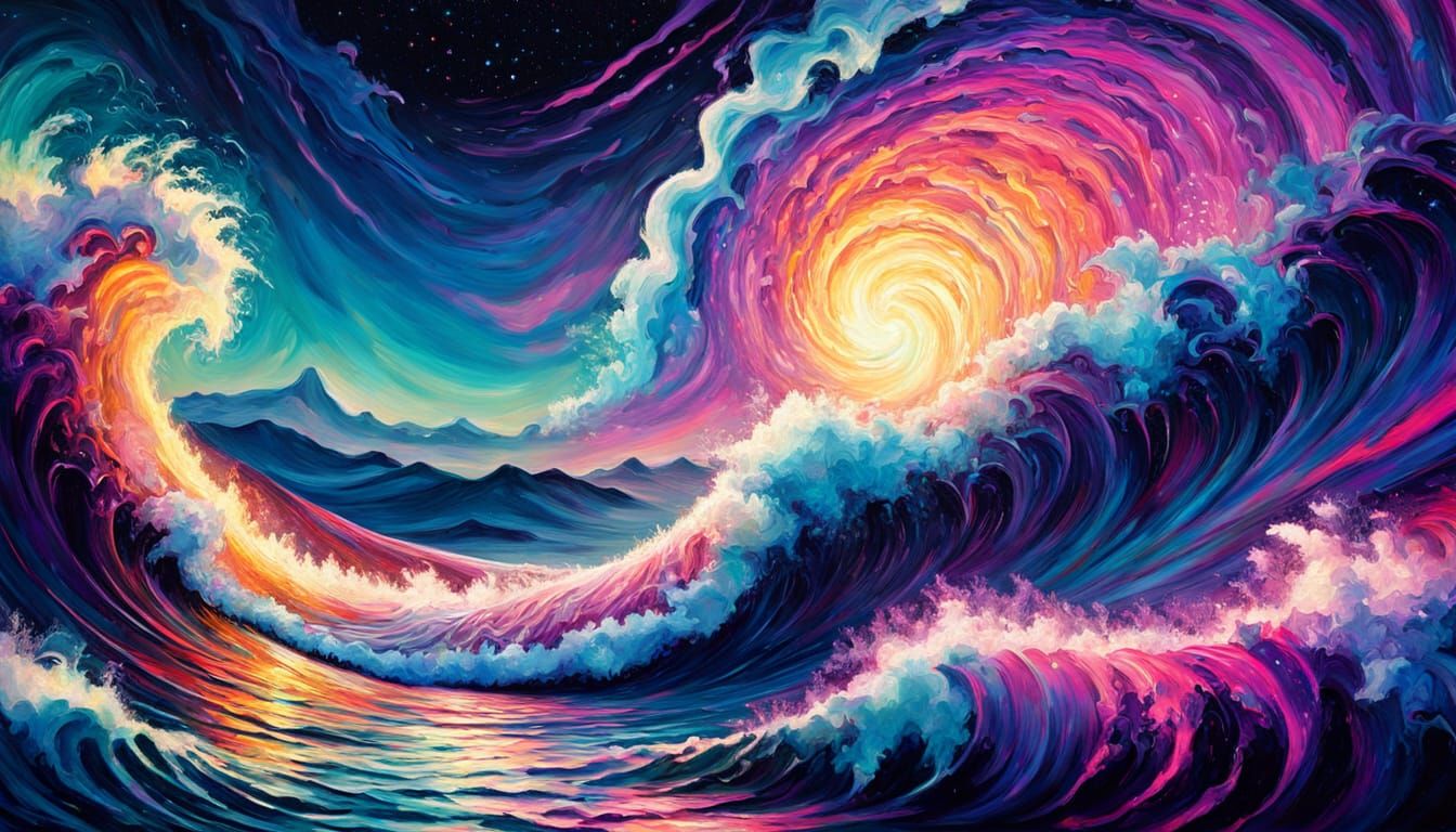 Epic Cosmic Vortex in Brilliant Neo-Expressionist Style