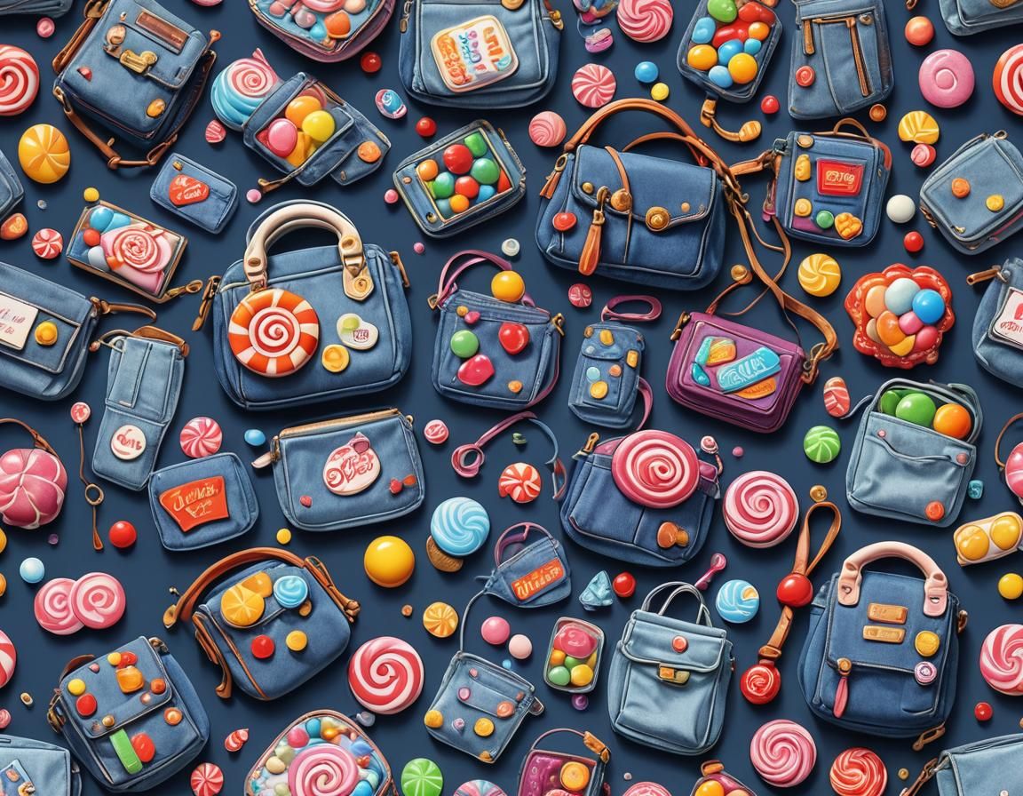Denim Purse in Candy Art Style