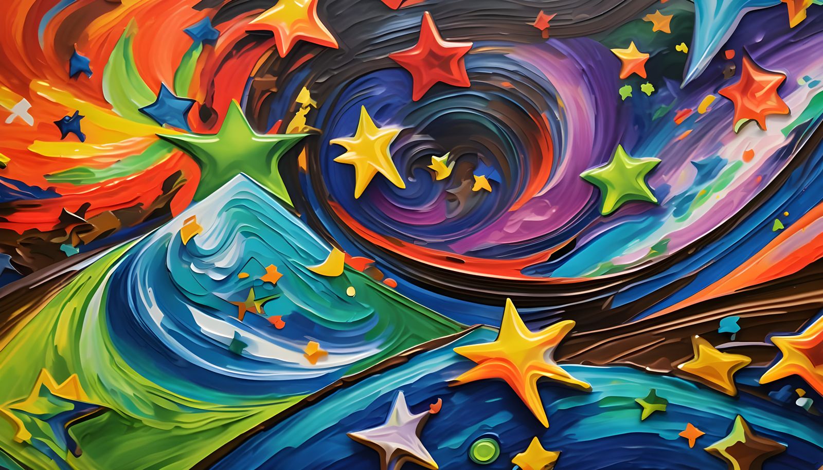 Vortex Maelstroms with Pointy Stars in Vivid Tropical Colors