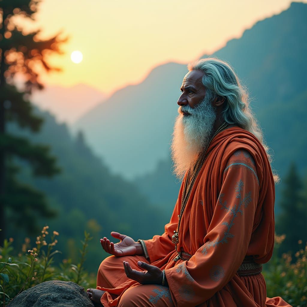 Sadhguru Teaching Yoga, Digital Matte Painting