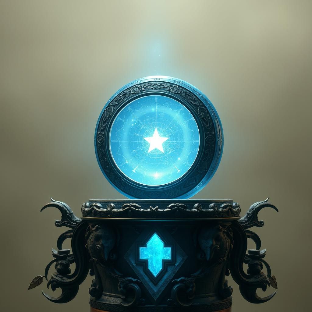 Ethereal Palantir Orb Radiating Blue Light