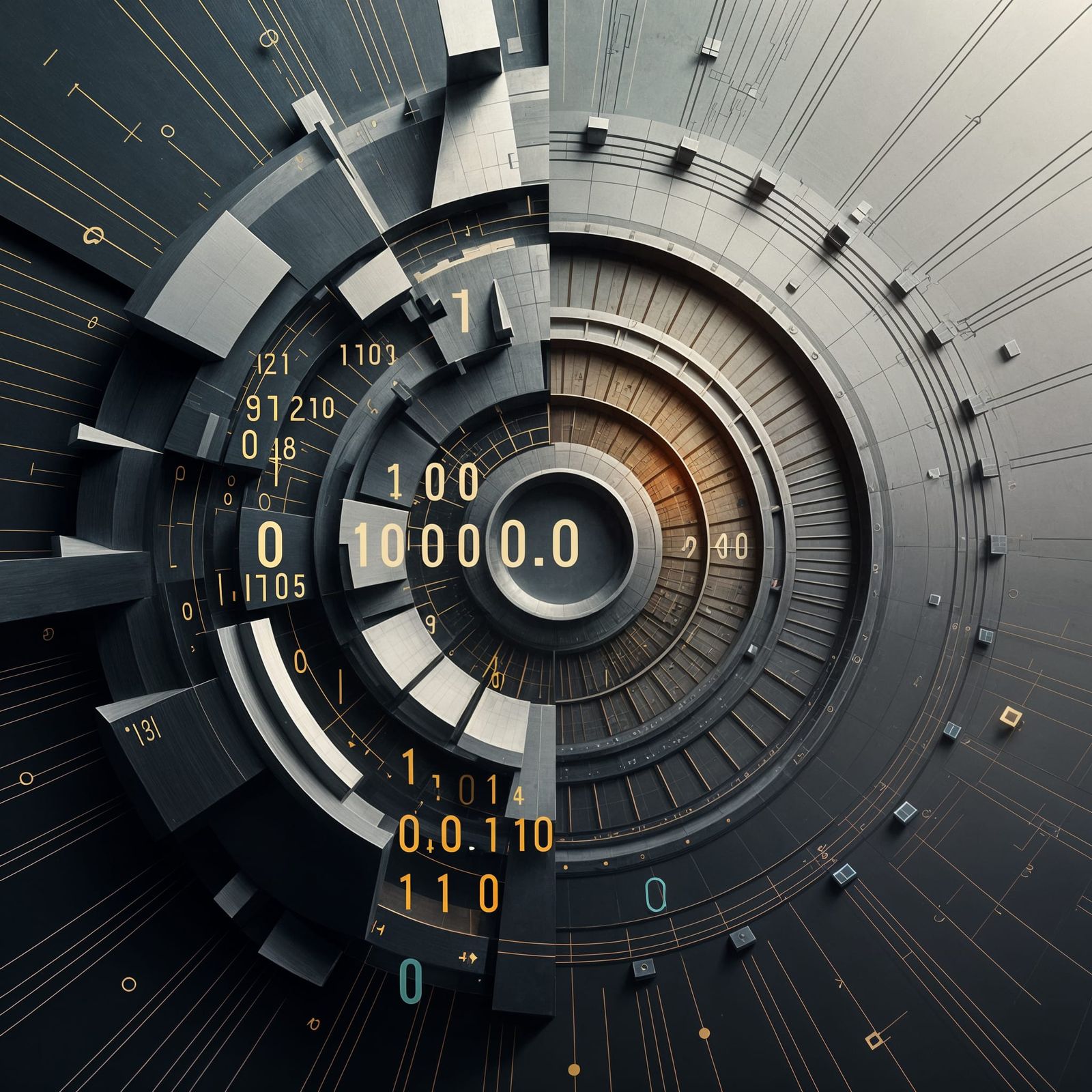 Abstract Cubism Number Representation with Exponents