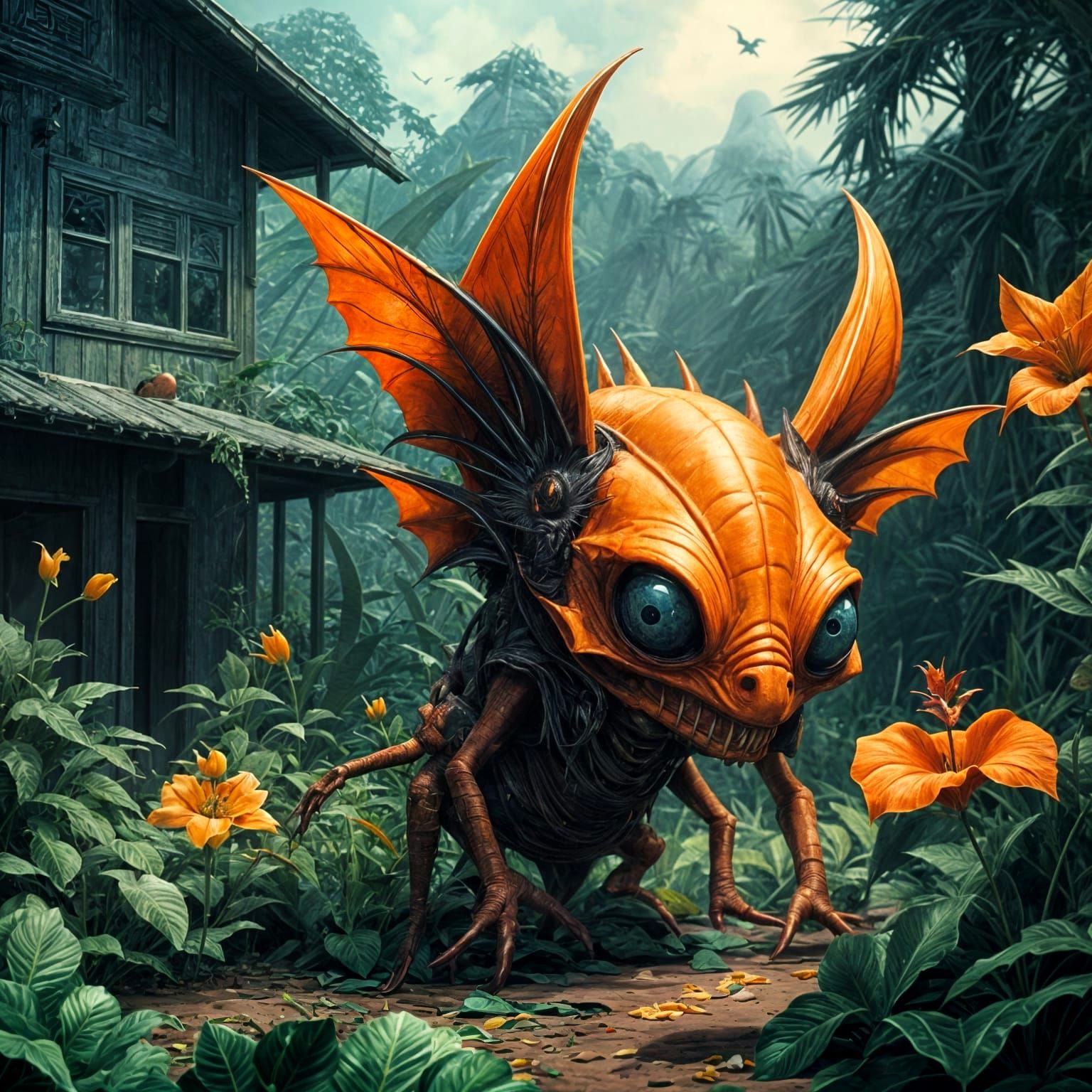 Alien Encounter in Vibrant Whimsy