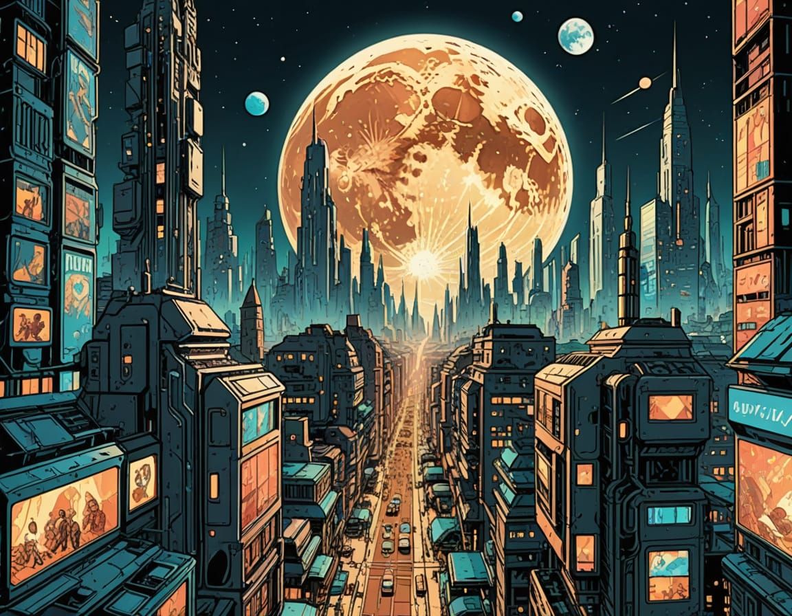 Cyberpunk Cityscape in Glass and Neon