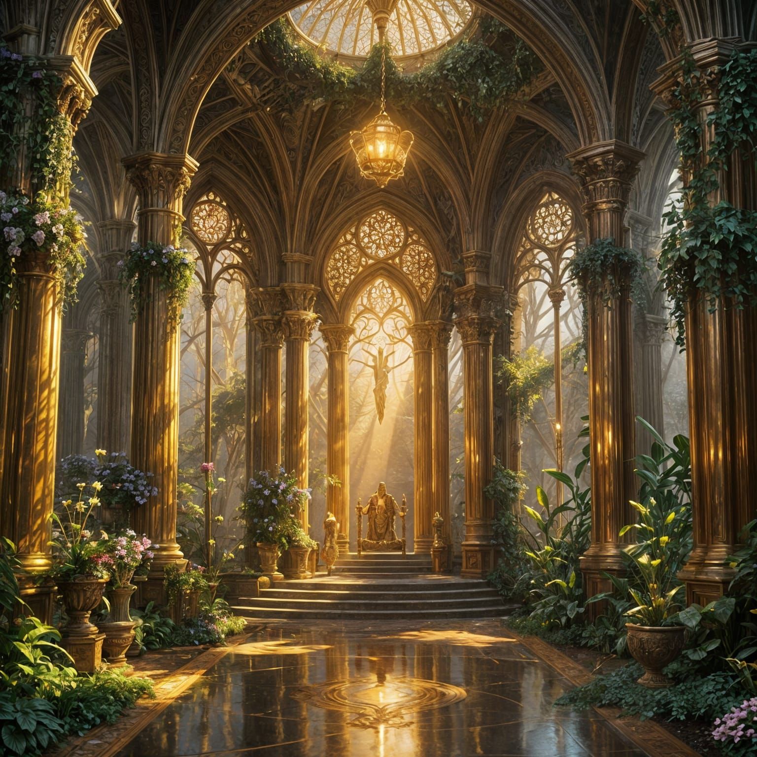 Epic Elven Architecture in High Fantasy Style