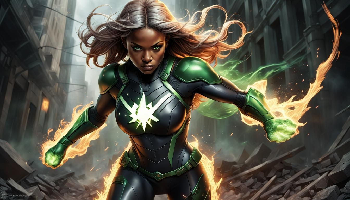 Crossfire: Dark Superhero with Fiery Powers