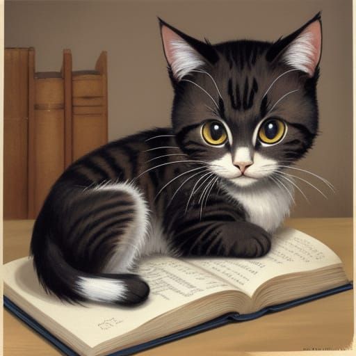 Cute Cartoon Cat illustration for Children's Book