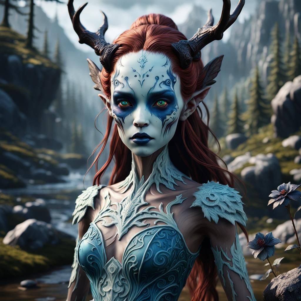 Detailed Wendigo Porcelain Doll Concept Art