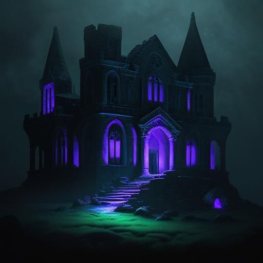 Eerie Mold in Abandoned Castle: Dark Fantasy