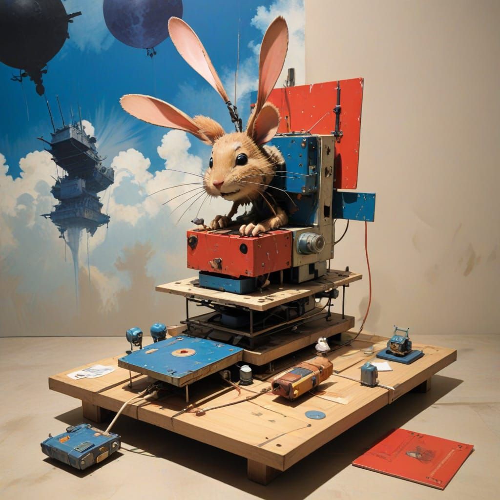 Anime Mousetrap Showdown: Rauschenberg & Ghibli Style