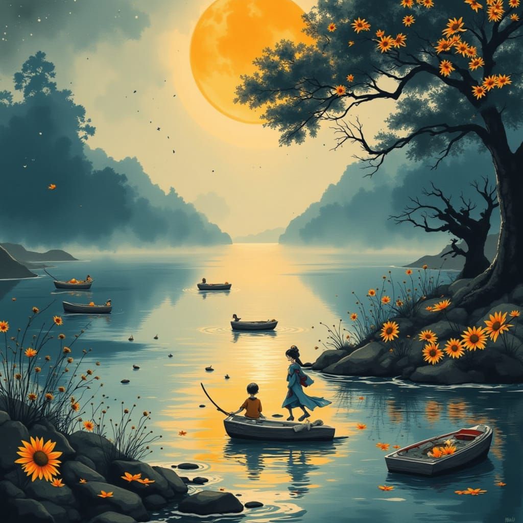 Elegant Geisha Portrait in Traditional Style