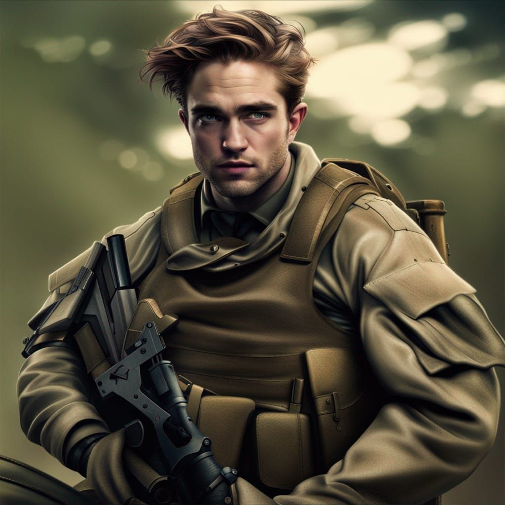 Paratrooper with Saber: Photorealistic Digital Art