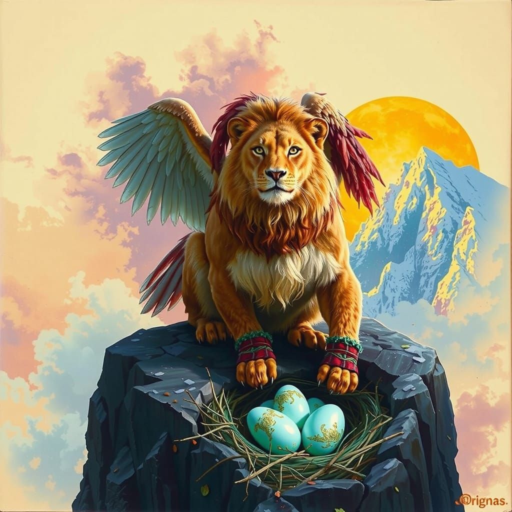 Epic Griffin Guardians the Snowy Mountain Throne