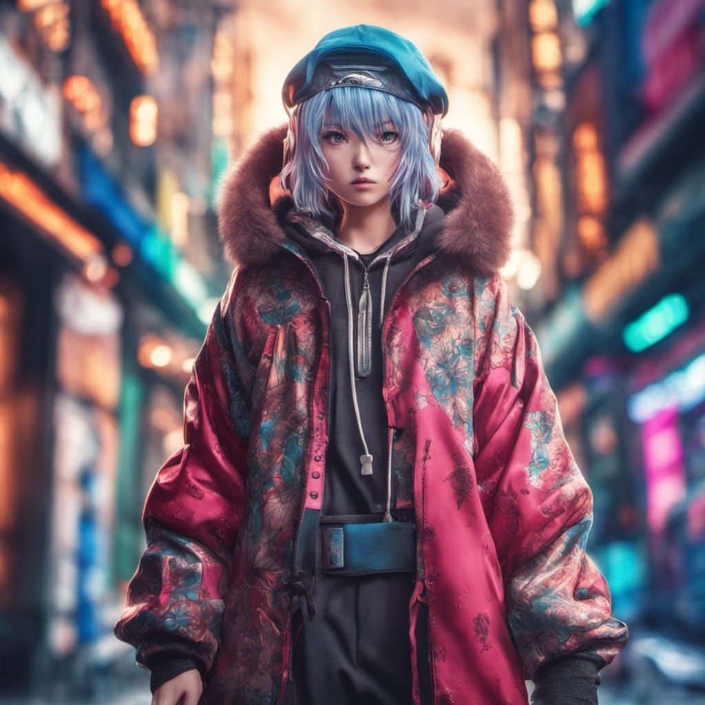 Anime Character with Vibrant Clothing in HDR