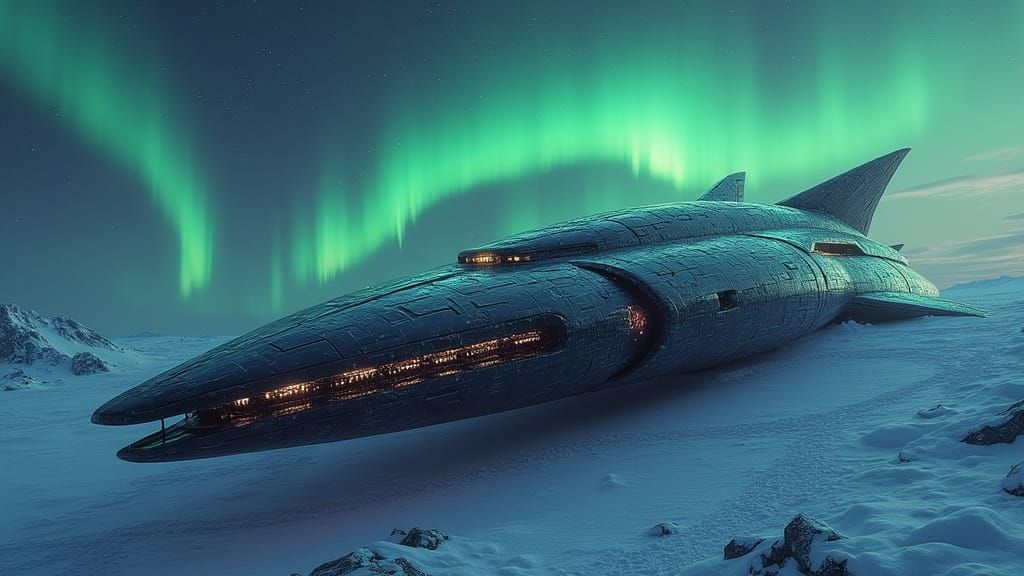 Ethereal Alien Spaceship Buried in Antarctic Ice