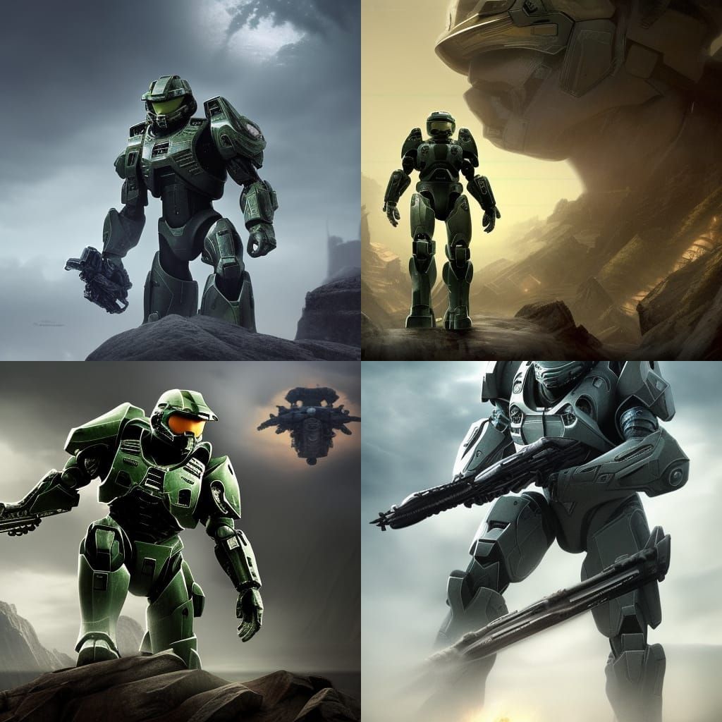 Epic Master Chief Digital Matte Painting