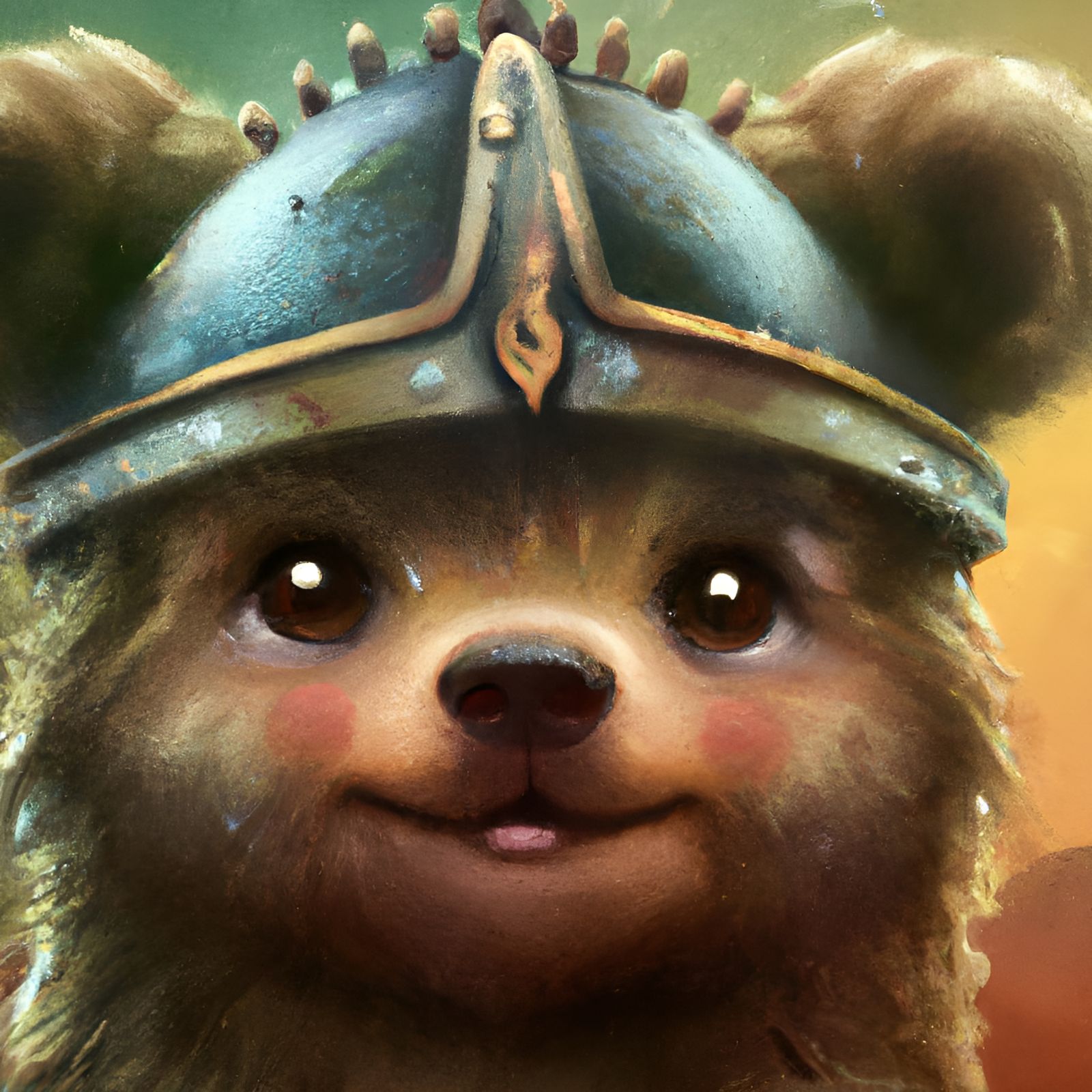 Chibi Viking Bear Digital Painting