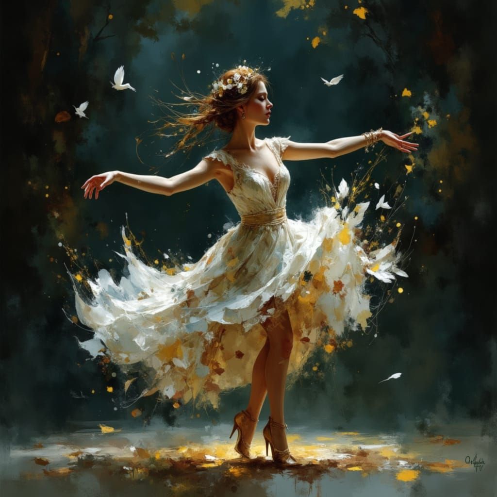 Elegant Music Box Dancer in High Class Style