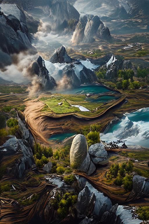 Epic Fantasy Landscape in Photorealistic Style
