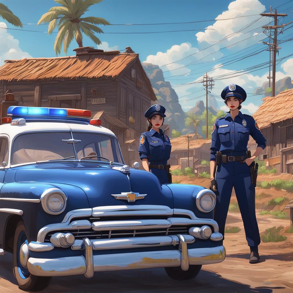 Ana de Armas as Latin Cop in 1950s Anime Art