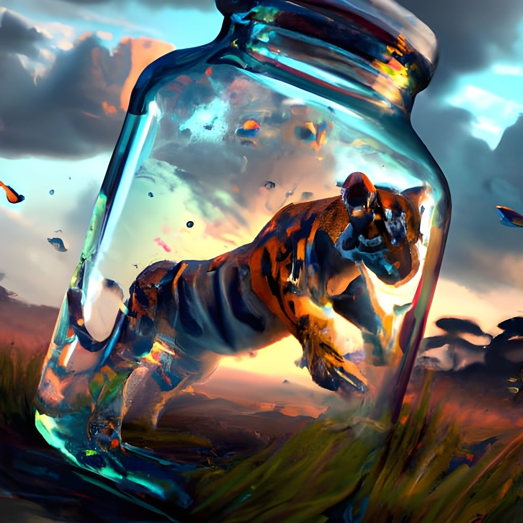 Tiger in a Bottle: Dark Fantasy Concept Art