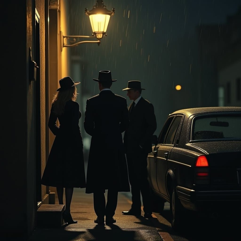 Film Noir Encounter on a Rainy Night