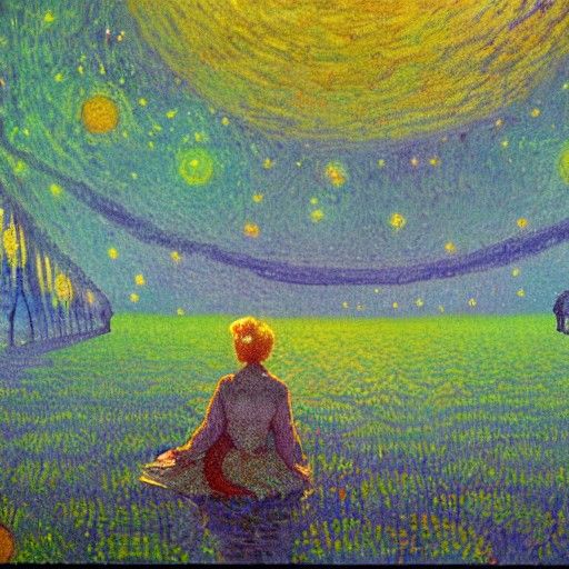 Ethereal Sci-Fi Fairytale in Impressionistic Style