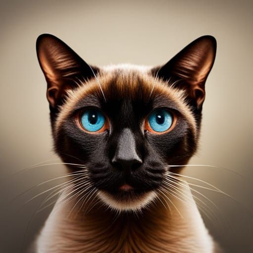 Siamese Cat Portrait in Professional Photography Style