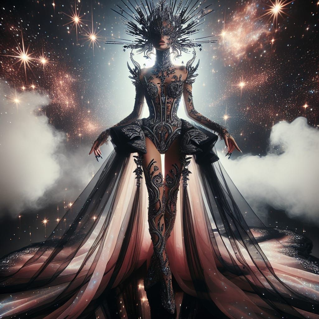 Celestial Goddess Embodied in Cosmic Radiance