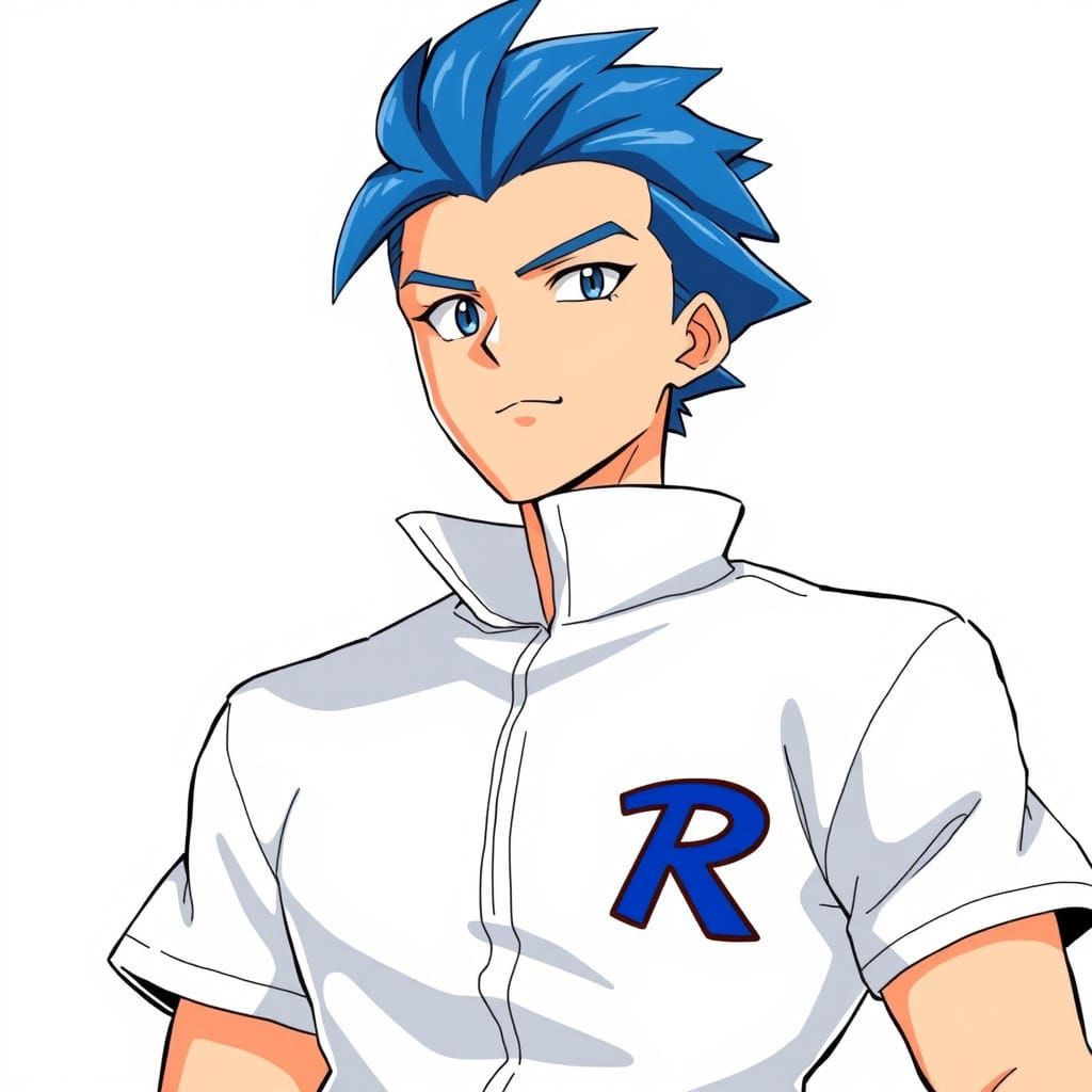 Adult Pokémon Anime Character in Vibrant Team R Uniform