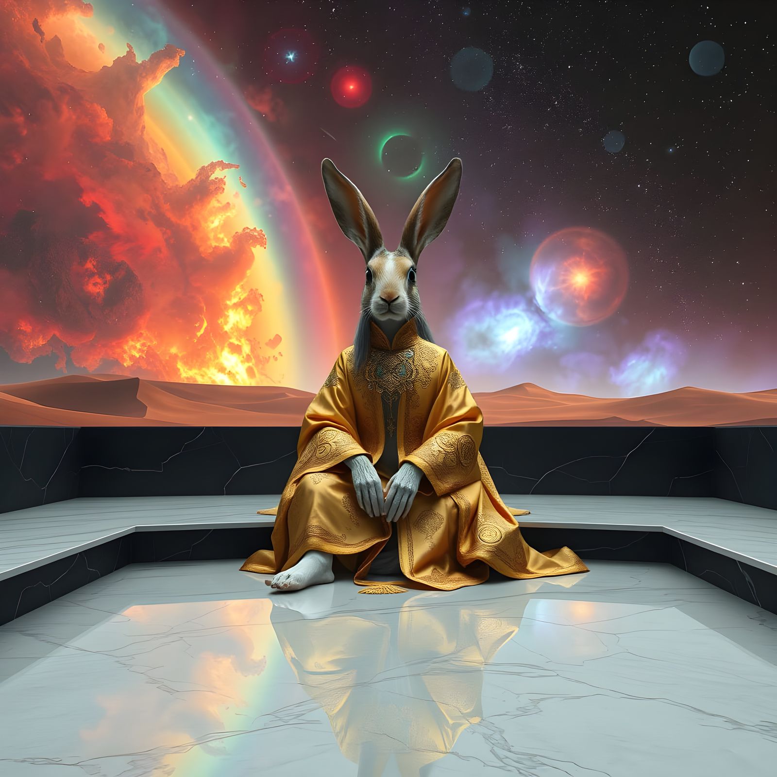 Galactic Rabbit Empress in Nebula Hues
