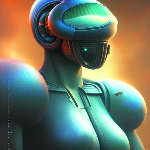 Samus Aran Portrait in Airbrush Digital Art Style
