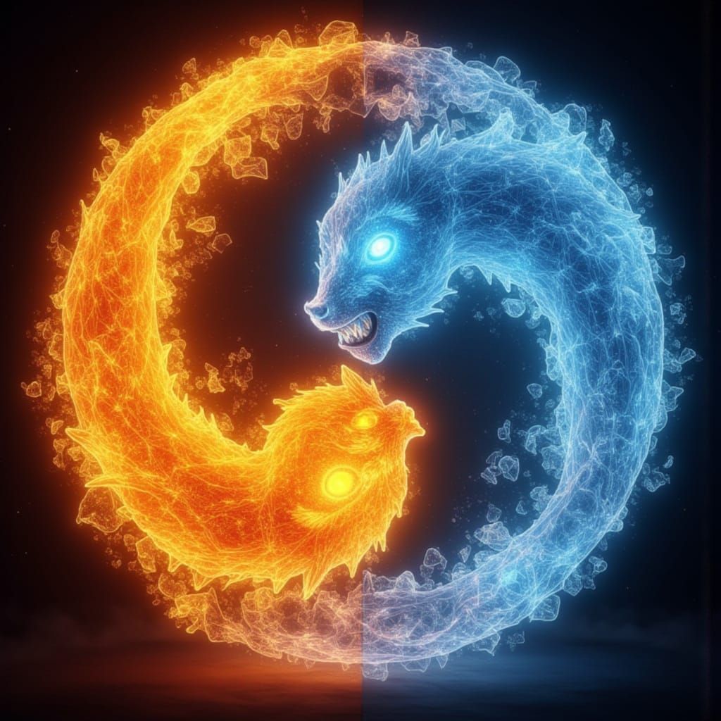 Surreal Yin Yang of Fire and Ice