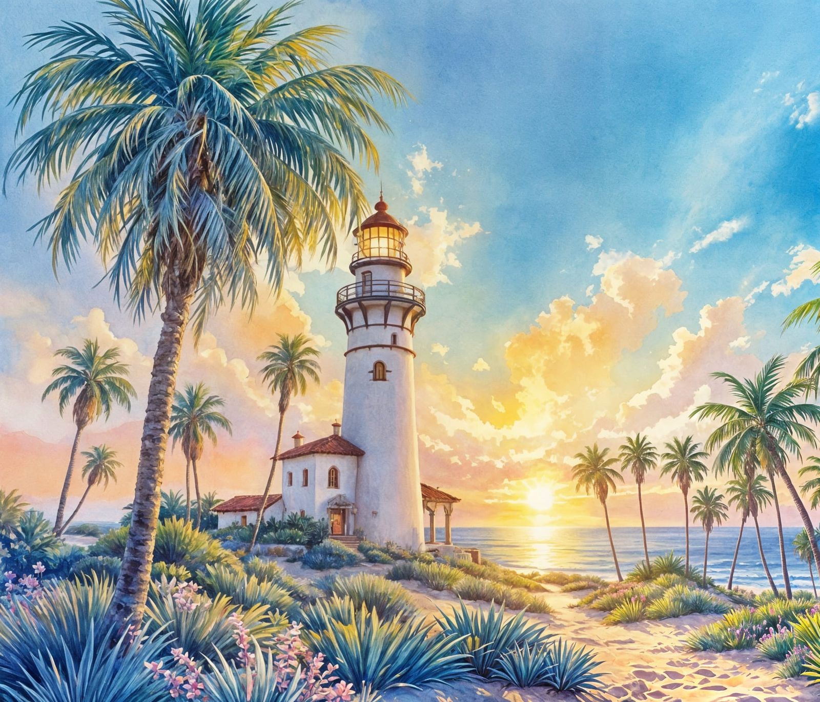 Dreamy Hacienda Lighthouse at Golden Hour