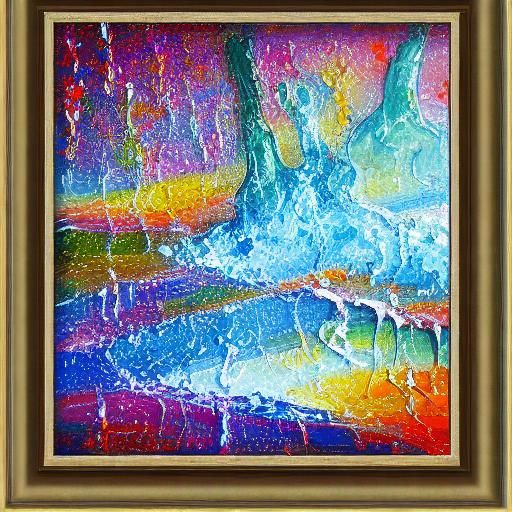 Sparkling Rocks in Neo-Impressionist Oil Painting