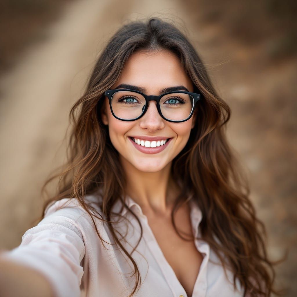 Friendly Woman with Glasses, Professional Color Portrait