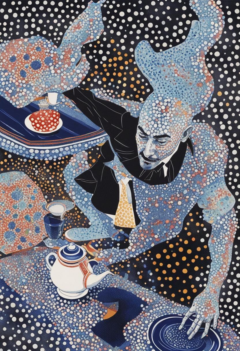 Waiter Spill: Semi-Abstract Pointillism Catastrophe