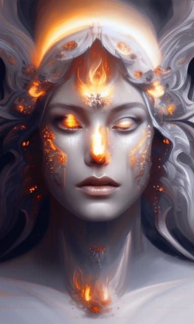 Fire Goddess Emerges in Flames