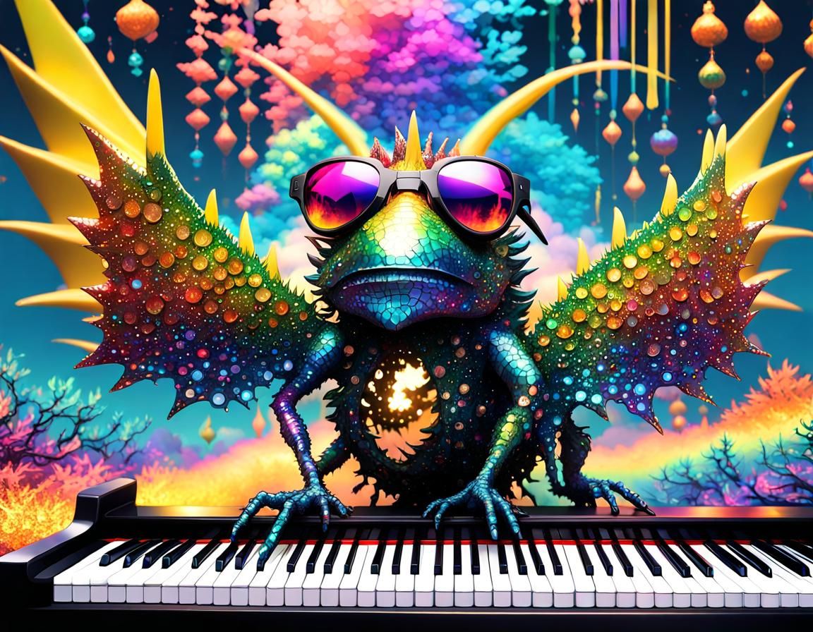 Bling Housefly with Rainbow Dreads in Anime Style