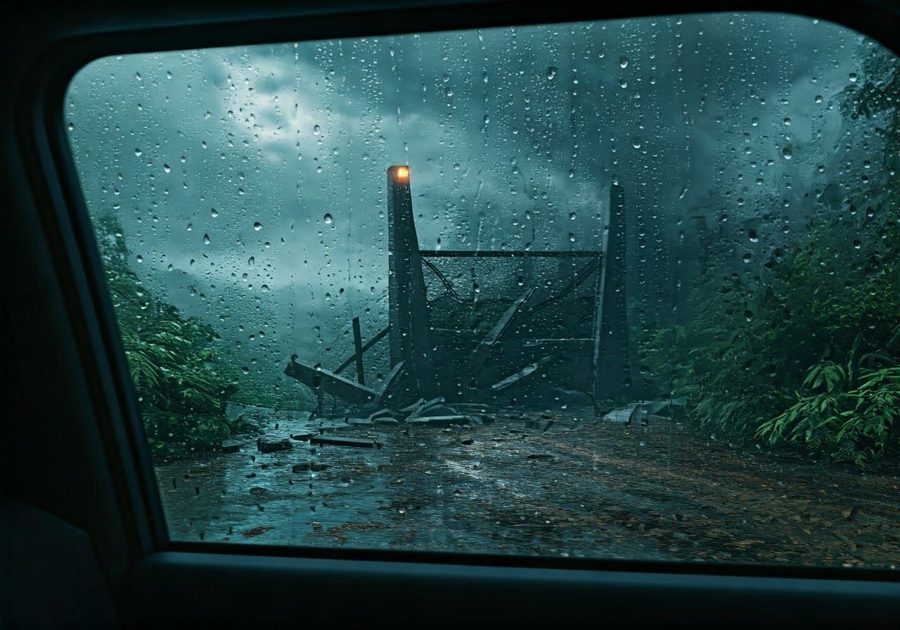 Stormy Night in a Ruined Jurassic Park