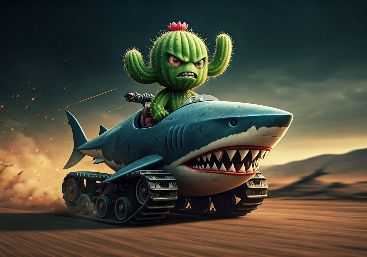 Chibi Cactus in Shark Tank: Mad Max Wasteland