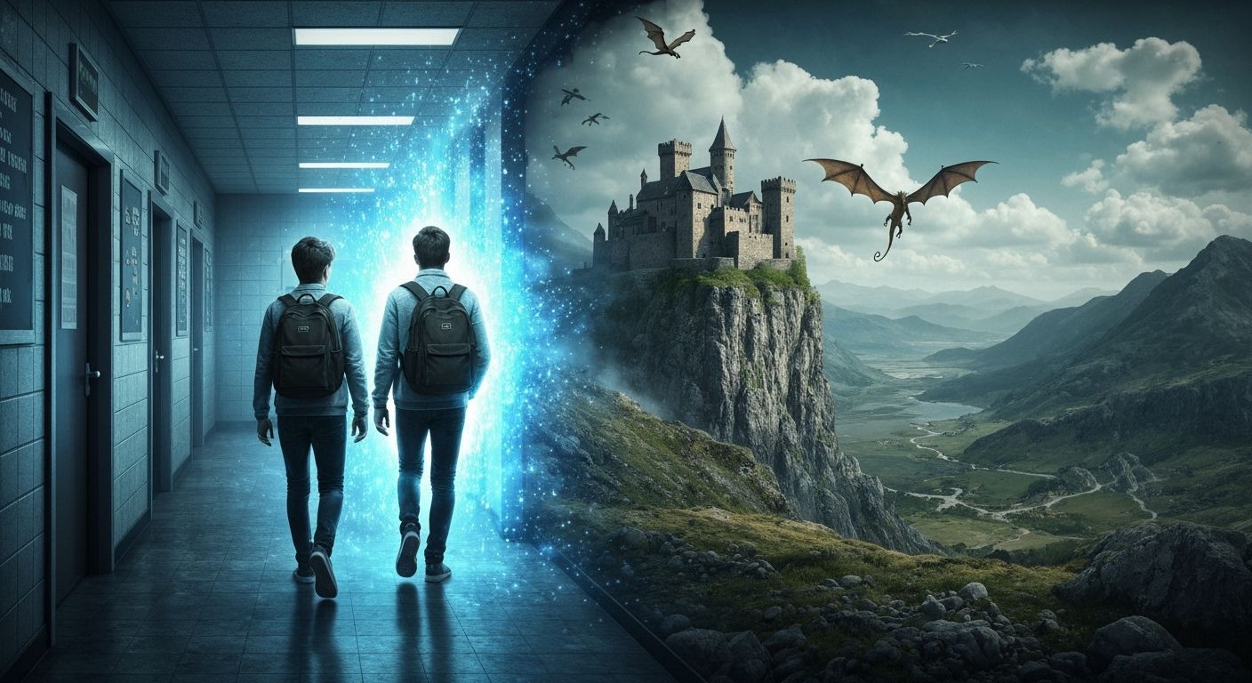 Teenager's Portal to a Dark Fantasy World