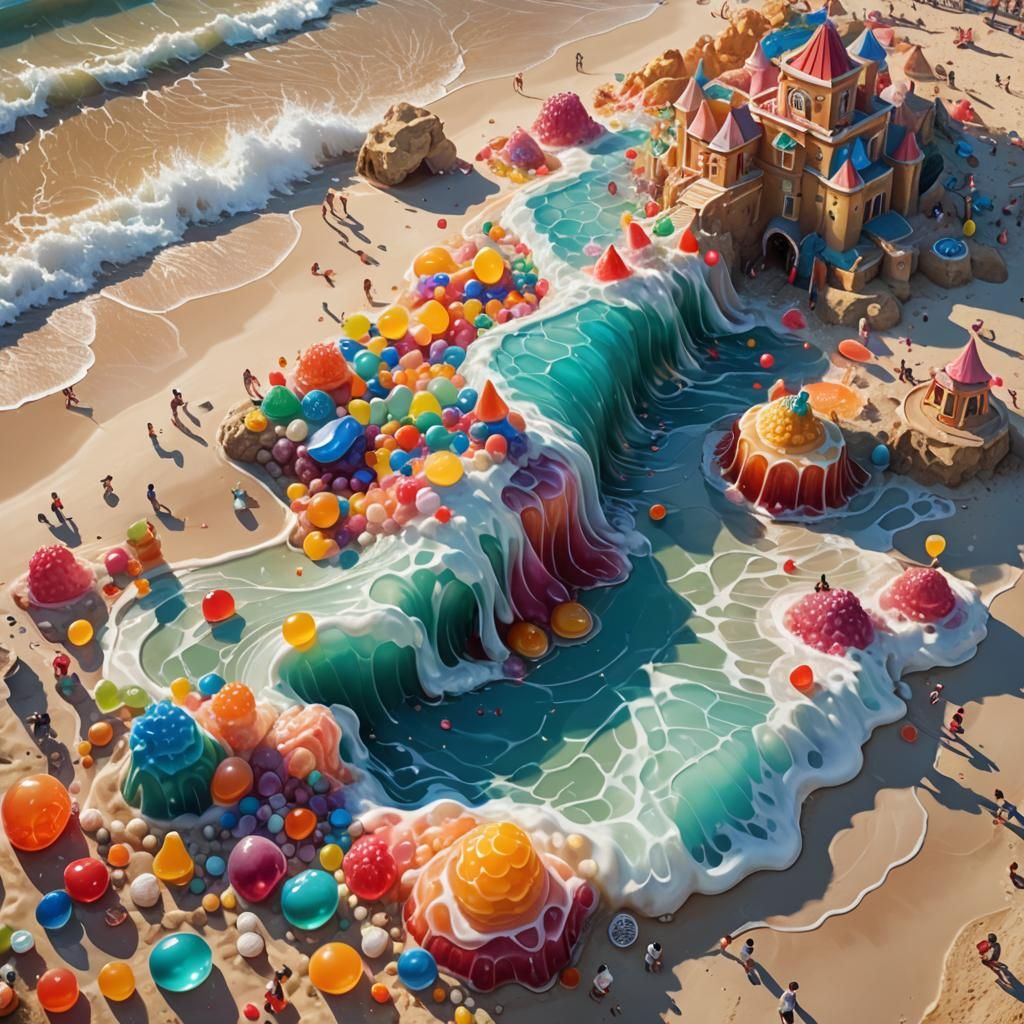 Jelly Beach: A Photorealistic 8K Scene